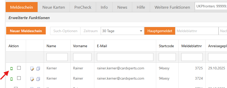 Einladungslink versenden
